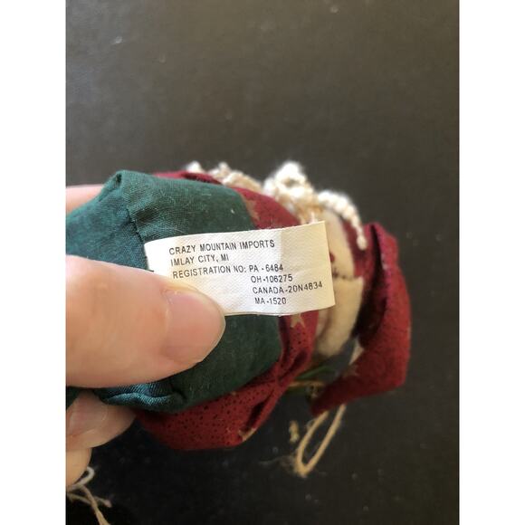 Vintage Primitive Folk Art Fabric Woodland Santa Figurine Ornament - Picture 8 of 8